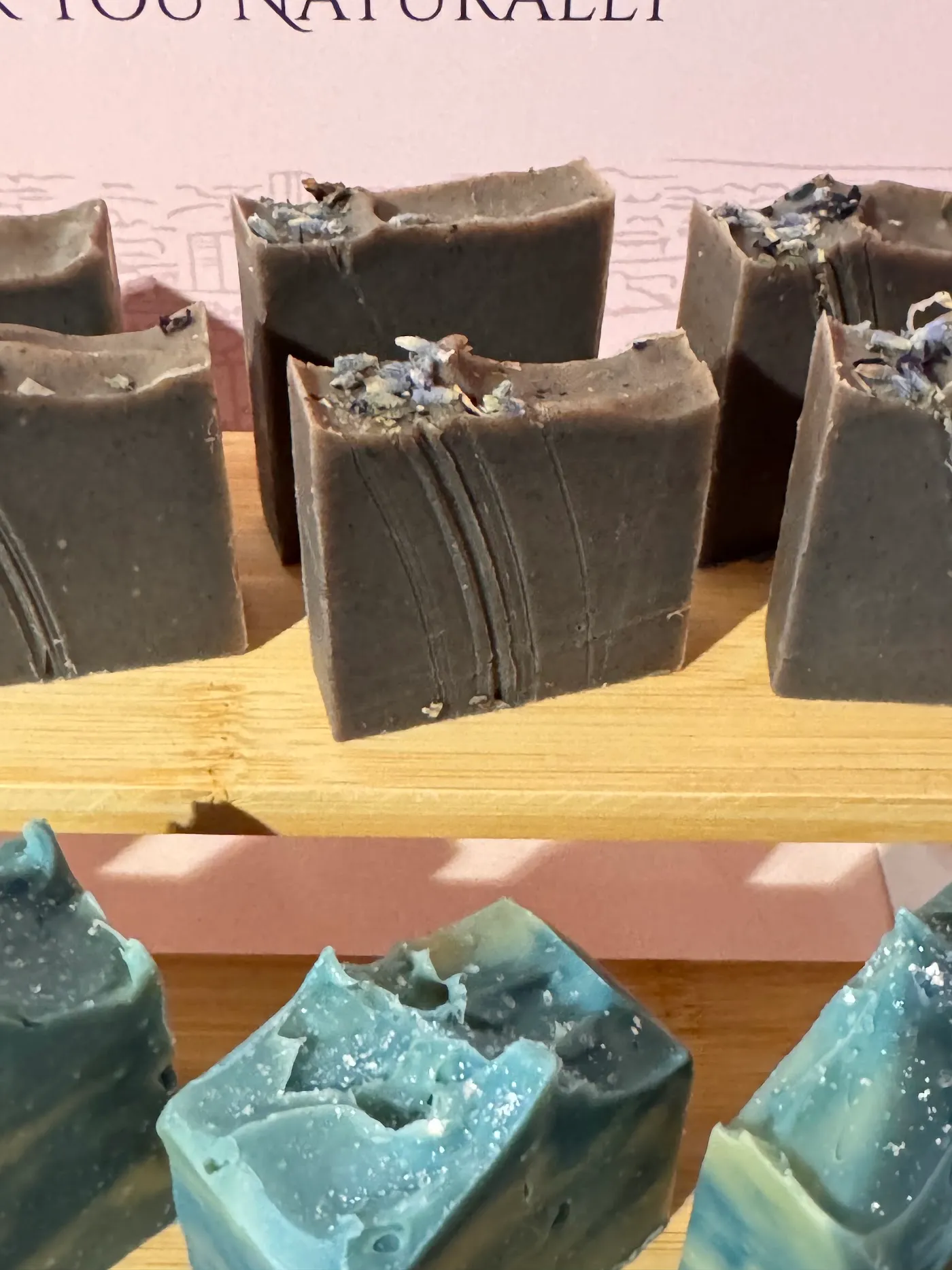 Charcoal and blue wedding soaps