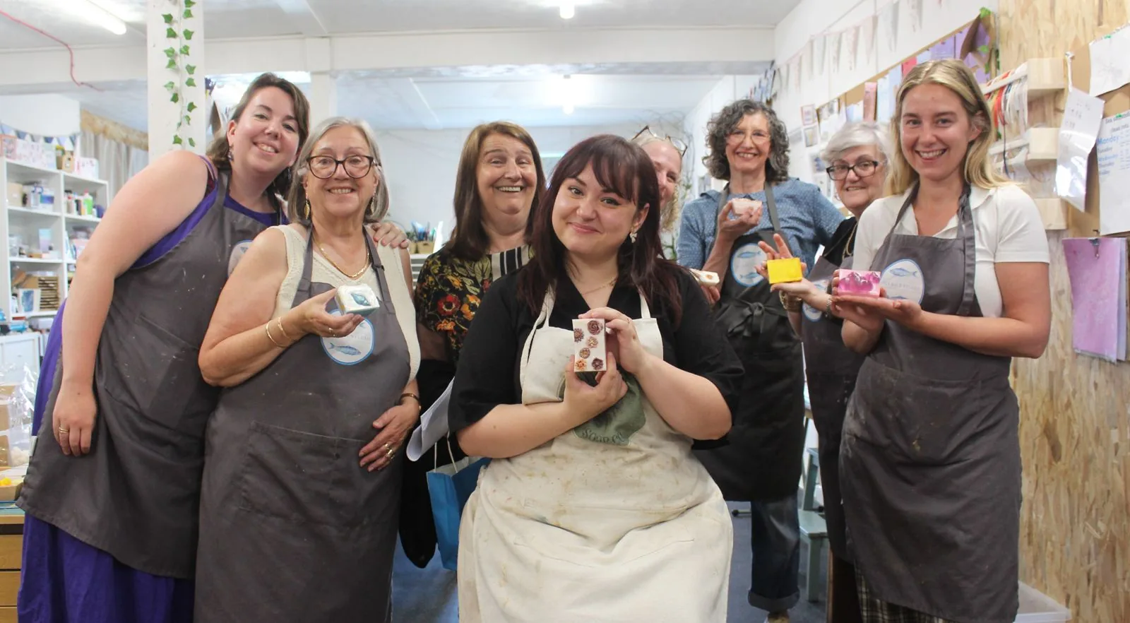 A group at a soap-making workshop